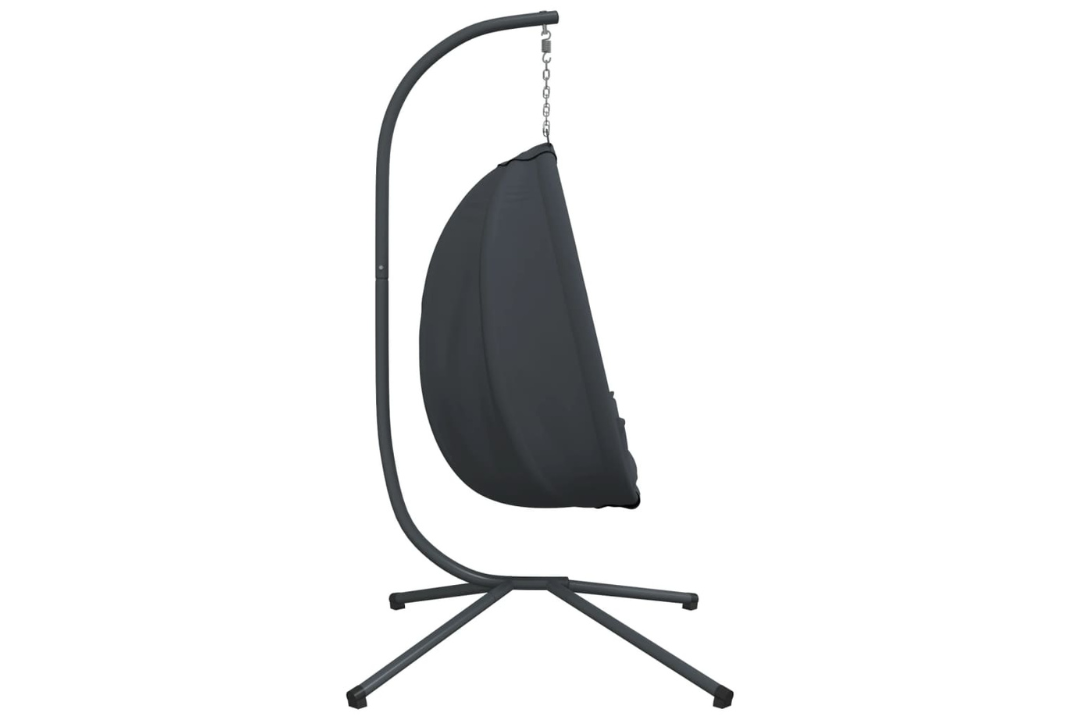 Hanging Egg Chair with Stand Anthracite Steel & Fabric Cushions with PP Cotton Filling