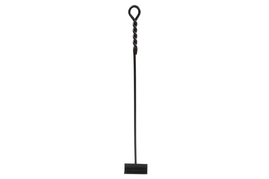 28-Inch Hoe Wrought Iron Fireplace Tools with Rope Handles – Black Finish