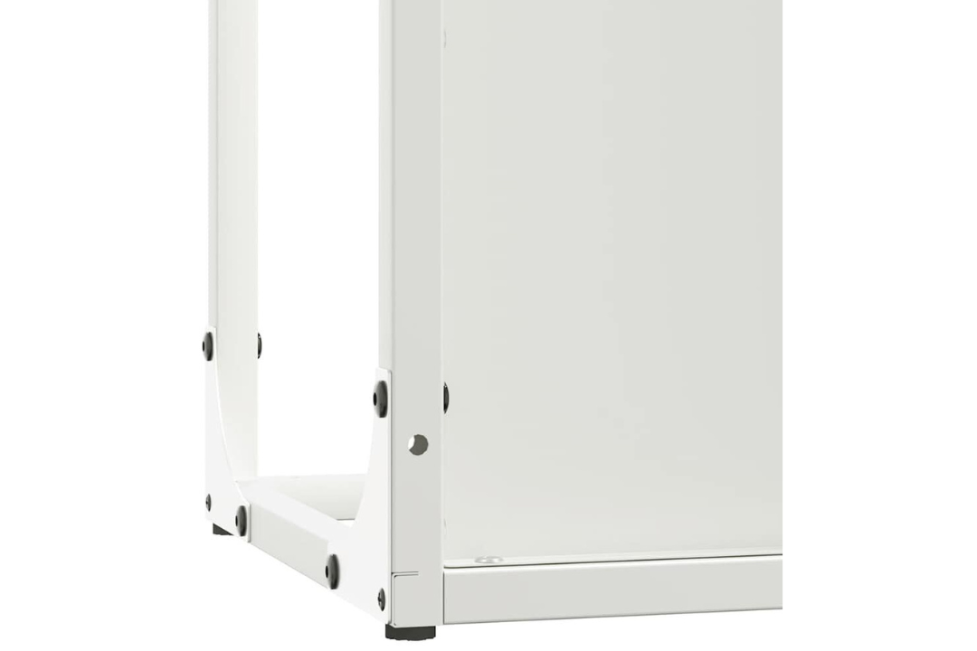 Stylish Firewood Rack 25 x 25 x 100 cm in White Made of Cold-Rolled Steel