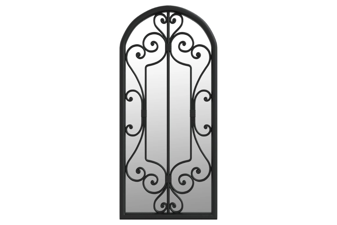 Rustic Outdoor Only Garden Mirror 100 x 45 cm in Black