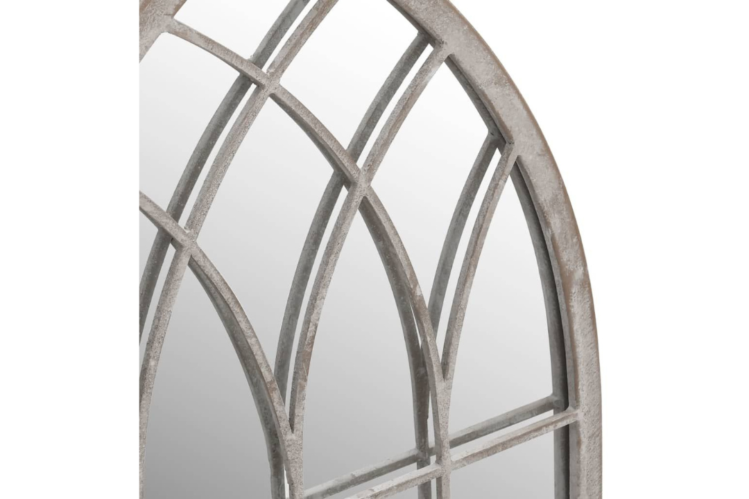 Sleek Gothic Arch Outdoor Garden Mirror 100 x 45 cm in Sand