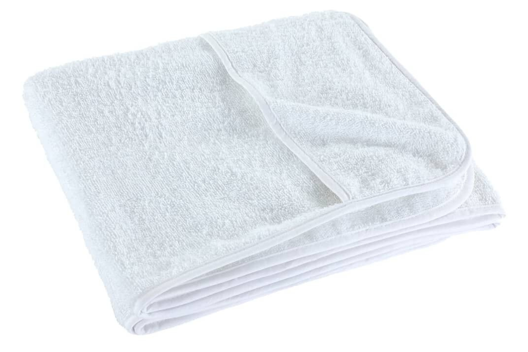 Absorbent Beach Towels 4 pcs – 60 x 135 cm in White with 400 GSM Cotton Blend
