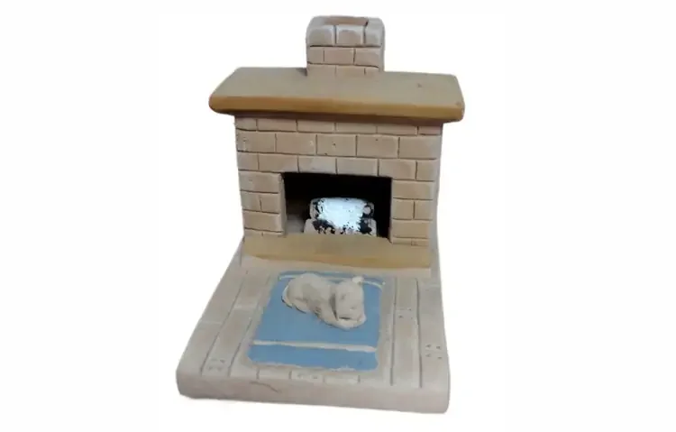 Country Hearth with Grey Cat Incense Burner