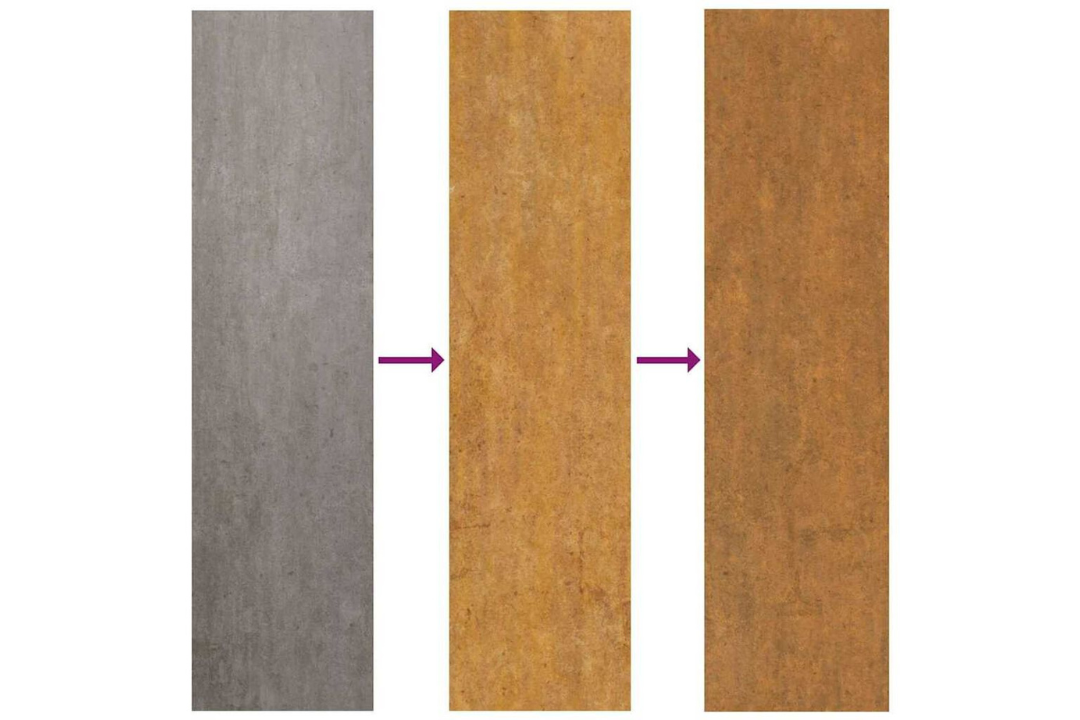 Fire Pit Square 80 x 80 x 40 cm Changing Color with Natural Patina