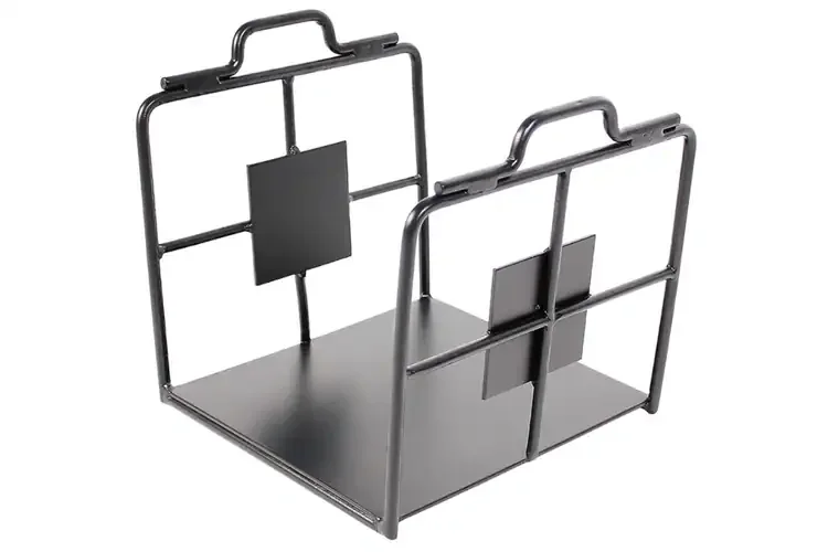 Wright Design Wood Holder with Optional Suede Log Carrier Made from Wrought Iron
