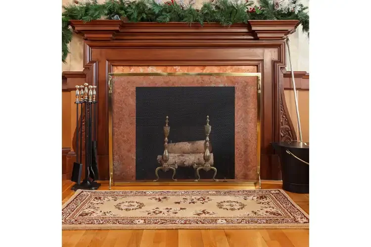 Montreal Fireplace Screens – Steel Frame and Polished Brass Finish
