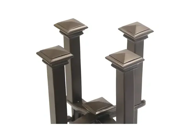 Addison 4-Piece Burnished Bronze Fireplace Tool Set Handle Detail