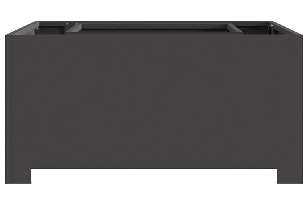 Outdoor Fire Pit Square 80 x 80 x 40 cm in Black Cold-Rolled Steel