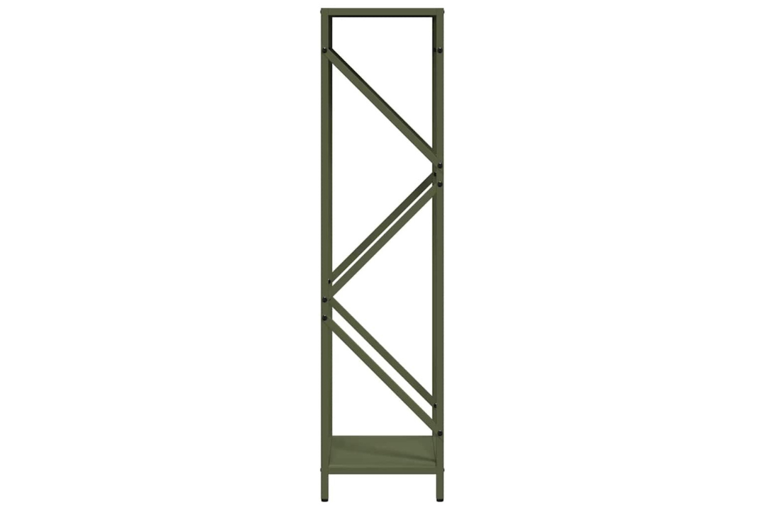 Space-Saver Firewood Rack 34 x 25 x 100 cm in Olive Green Made of Cold-Rolled Steel