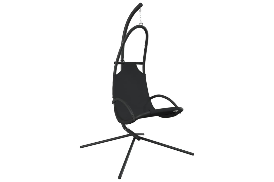 Garden Swing Chair with Cushion Oxford Fabric and Steel With Powder-Coated Steel Frame in Dark Gray