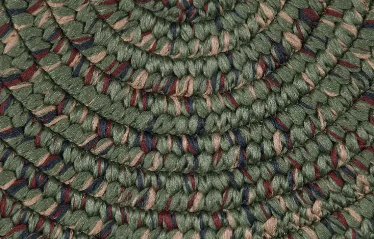 Braided Multicolor Green Reversible Polypropylene Hearth Rug – Goods of the Woods Close Up