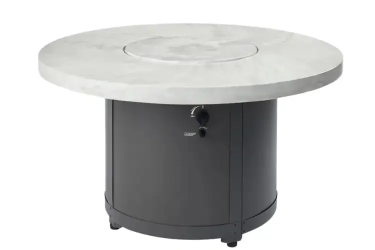 Beacon White Onyx 48" Round Gas Fire Pit Table Cover Included