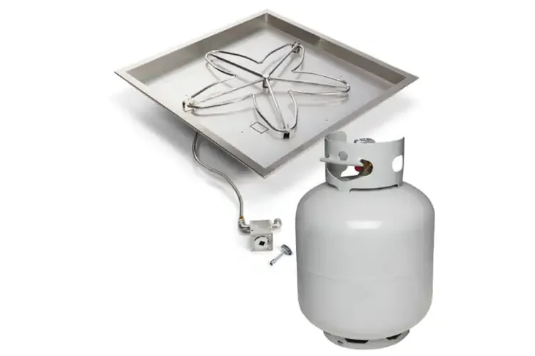 HPC Square Bowl Fire Pit Insert Match Lit Ignition Small Tank