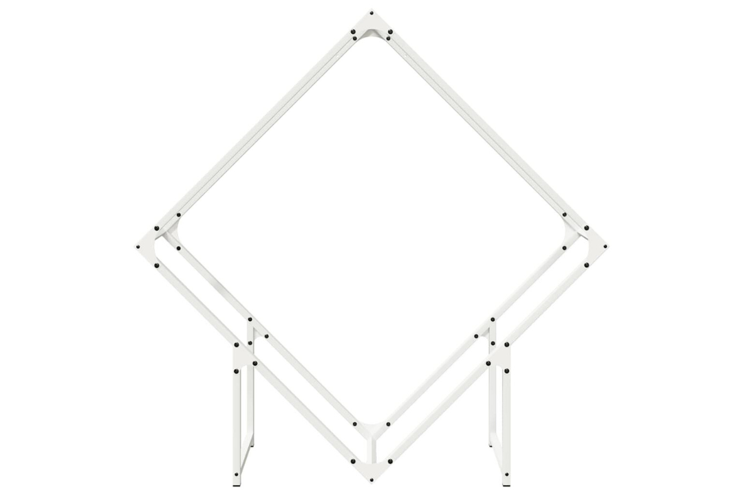 Chic Firewood Rack 100 x 25 x 100 cm in White Made of Cold-Rolled Steel
