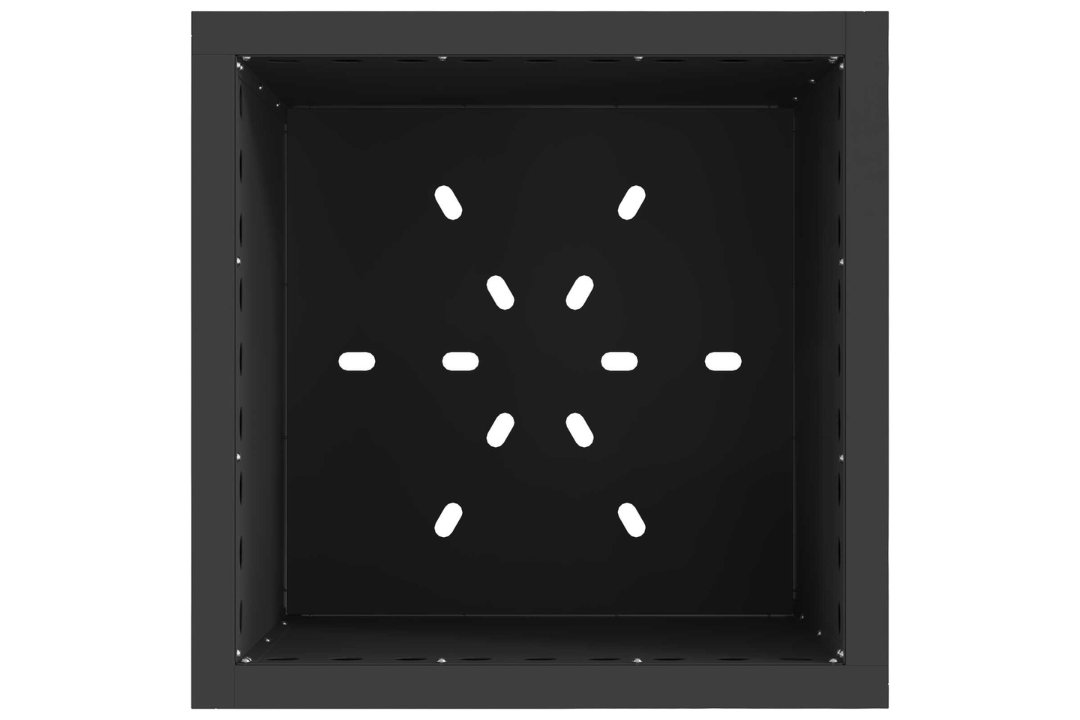 High-Quality Smokeless Fire Pit Square 48 x 48 x 50 cm in Black Cold-Rolled Steel