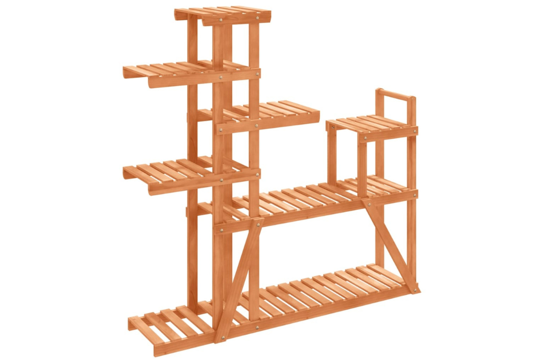 Solid Wood Fir Flower Stand in Light Brown