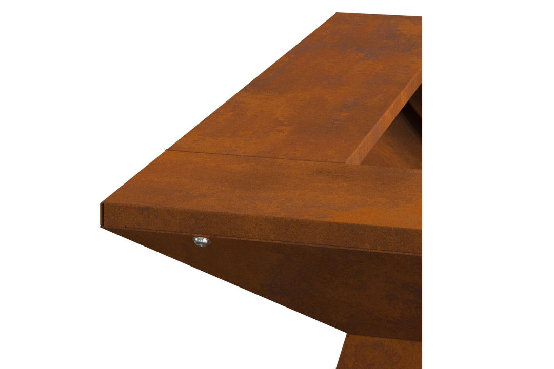Durable Modern Square Wood-Burning Fire Pit 48x48x40 cm in Brown