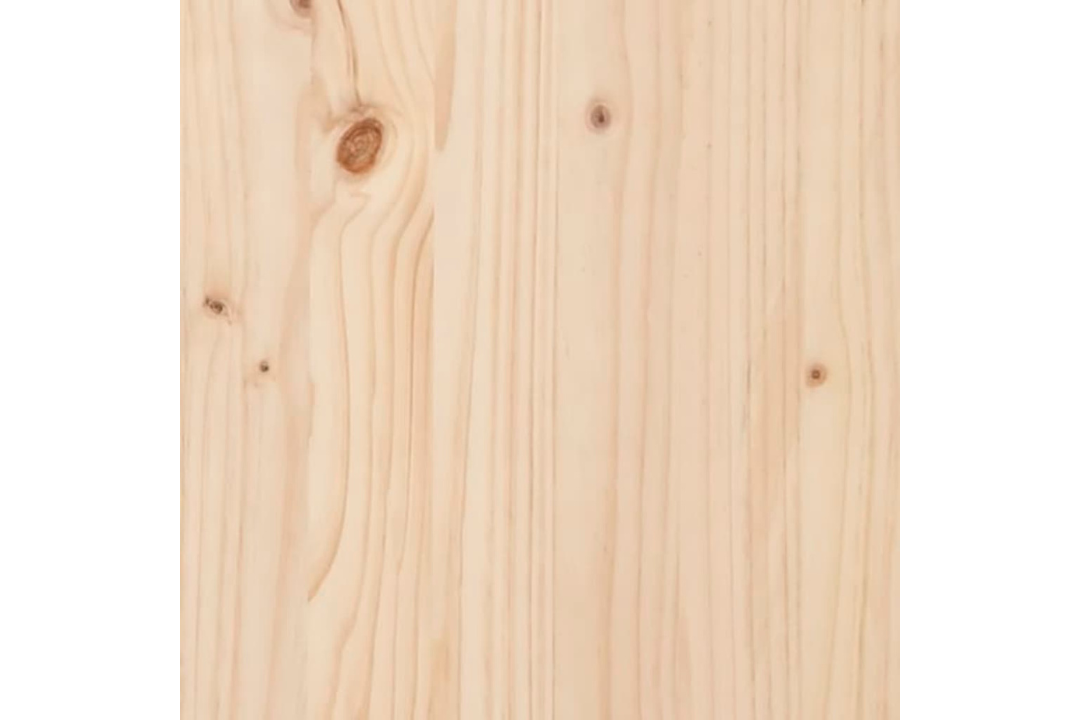 Flower Stand Wood Solid Pine with Decorative Inlays in 40x40x90 cm in Natural Straight Grain