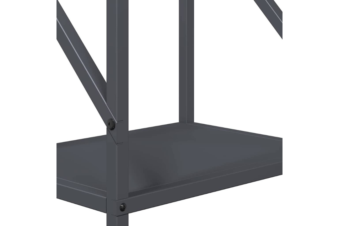 Classic Firewood Rack 34 x 25 x 100 cm in Anthracite Made of Cold-Rolled Steel