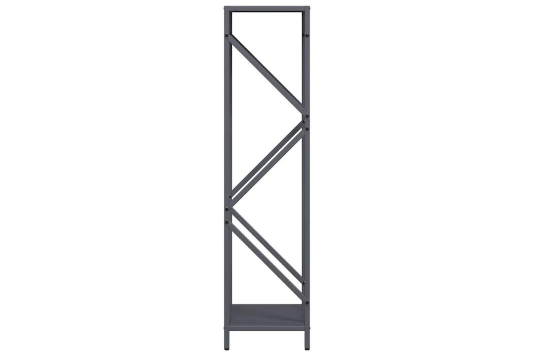 Space-Saver Firewood Rack 34 x 25 x 100 cm in Anthracite Made of Cold-Rolled Steel