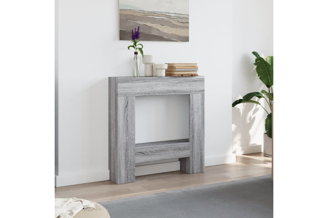 Fireplace Surround 81 x 18 x 82 cm in Gray Sonoma Made from Engineered Wood