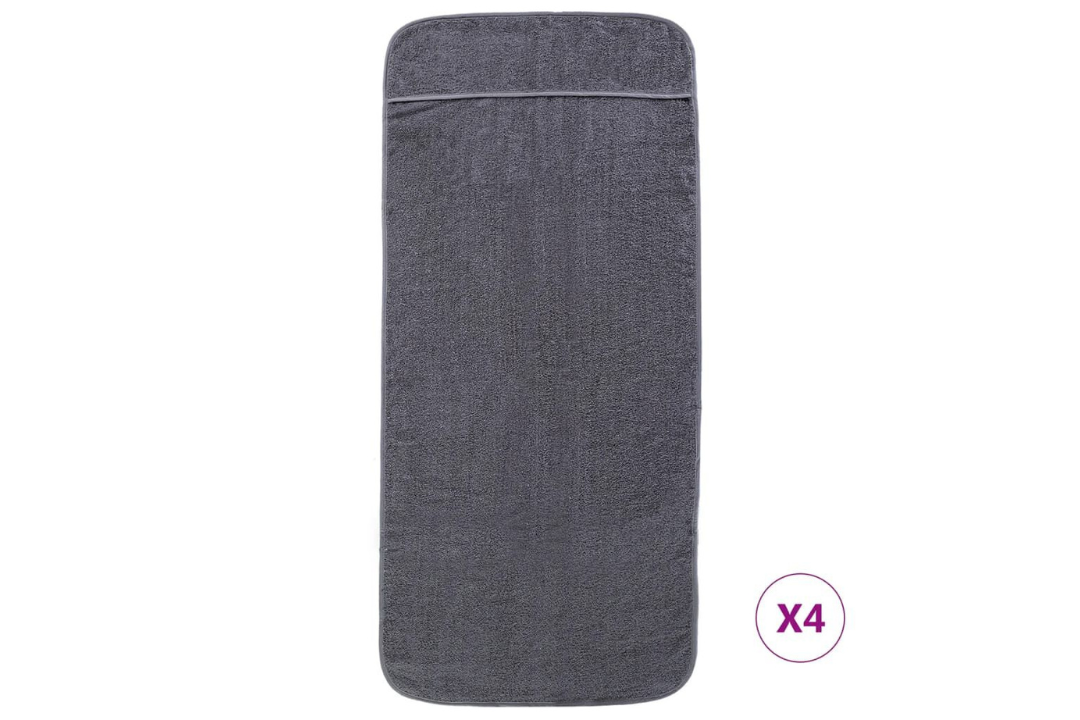 Soft Beach Towels 4 pcs – 60 x 135 cm in Anthracite with 400 GSM Cotton Blend