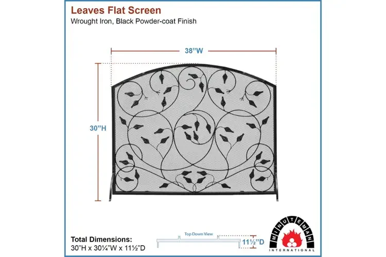 Leaves Fireplace Screen Specifications