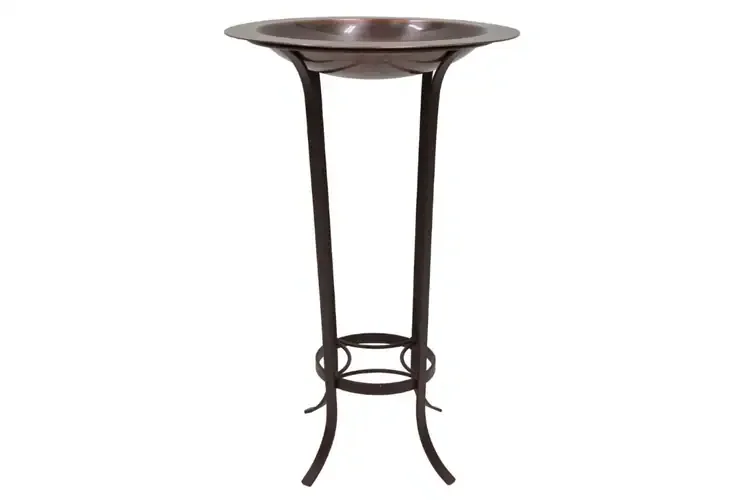 18" Classic Copper Birdbath & Tulip Stand with Antique Finish