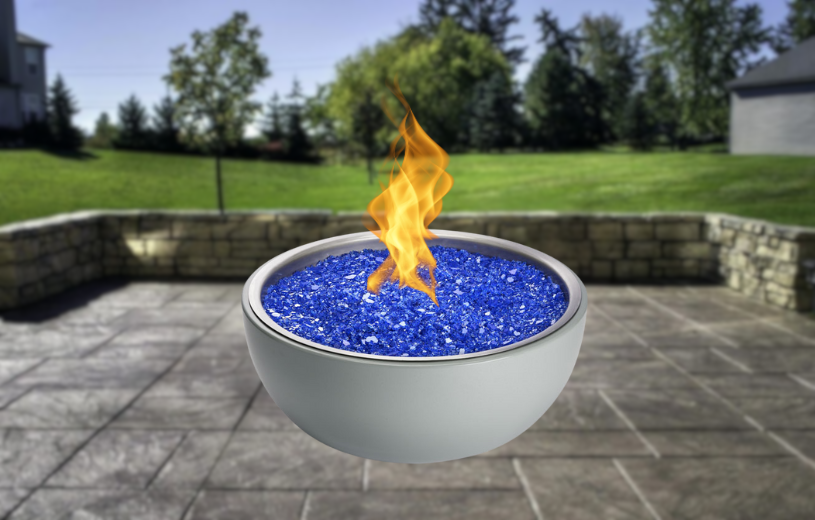 HPC 35 Inch Aluminum Fire Bowl Concrete Finish