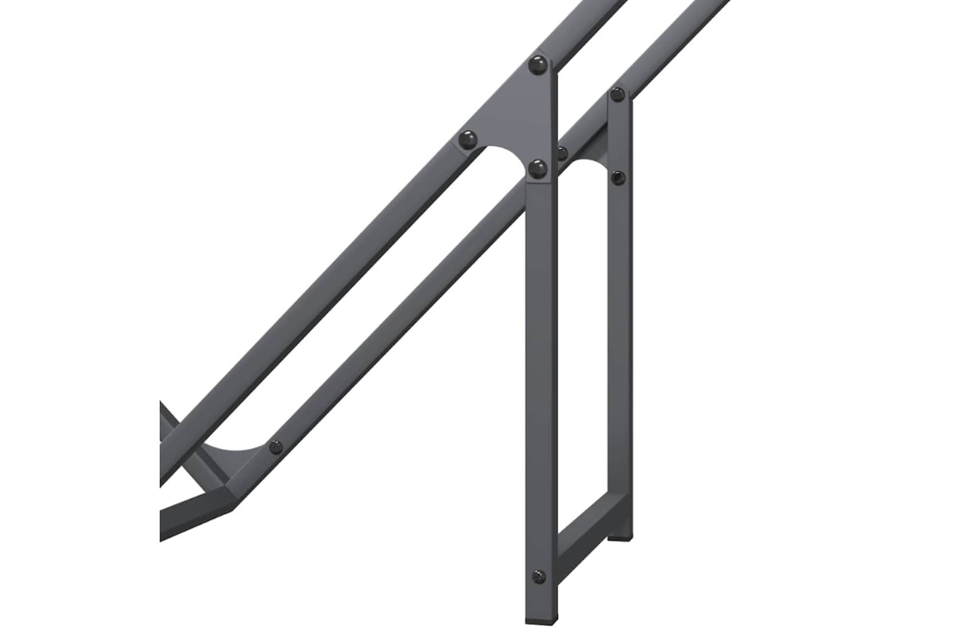 Minimalist Firewood Rack 100 x 25 x 100 cm in Anthracite Made of Cold-Rolled Steel