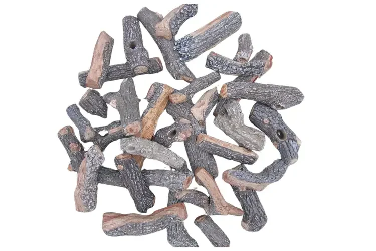 Rasmussen 48" Bark-Split FP48F Fire Pit Gas Logs Top View
