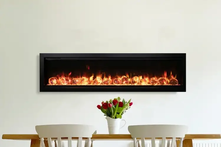 Amantii Symmetry Bespoke Electric Fireplace with Ice Media