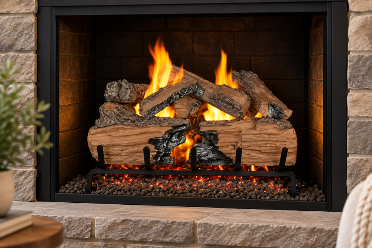 Real Fyre Charred Split 30" Outdoor Gas Log Set
