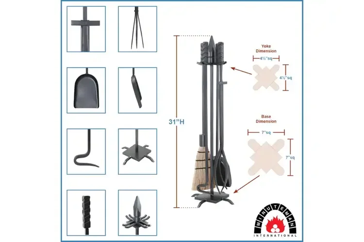 Wright Design Fireplace Tool Set Specifications