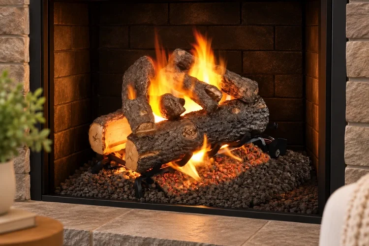 Real Fyre Golden Oak Designer Plus See-Thru Gas Log 18"