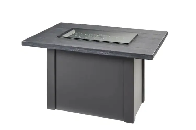 Havenwood 44" Graphite Gray Rectangular Gas Fire Pit Table Cover Included