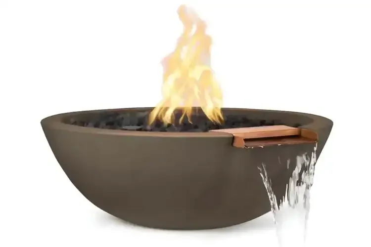 27" Sedona Fire & Water Bowl GFRC Concrete - Chocolate