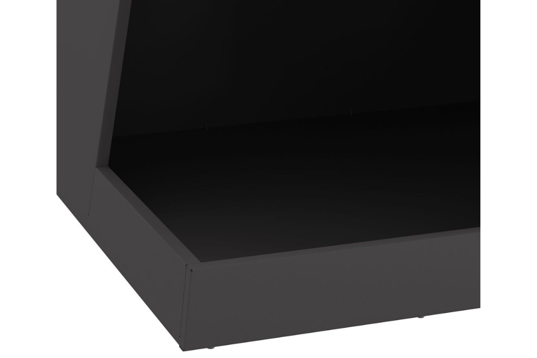 Modern Fire Pit with Log Storage 50 x 50 x 100 cm in Black Cold-Rolled Steel