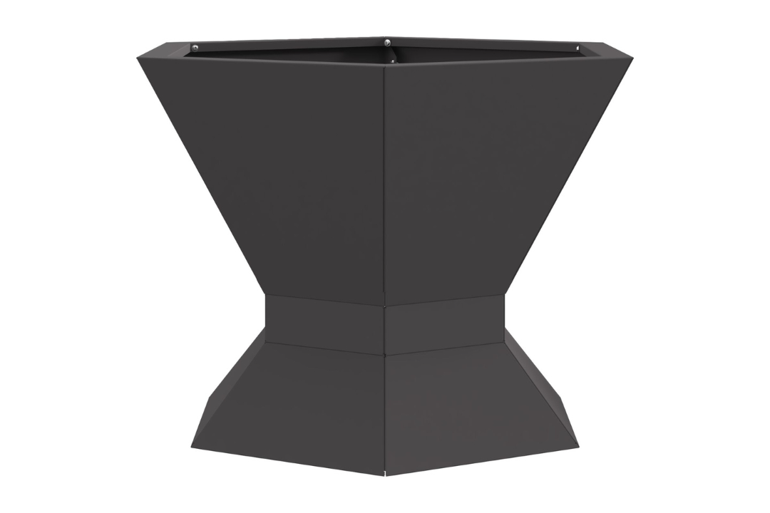 Hexagonal Black Fire Pit 50 x 50 x 40 cm Cold-Rolled Steel