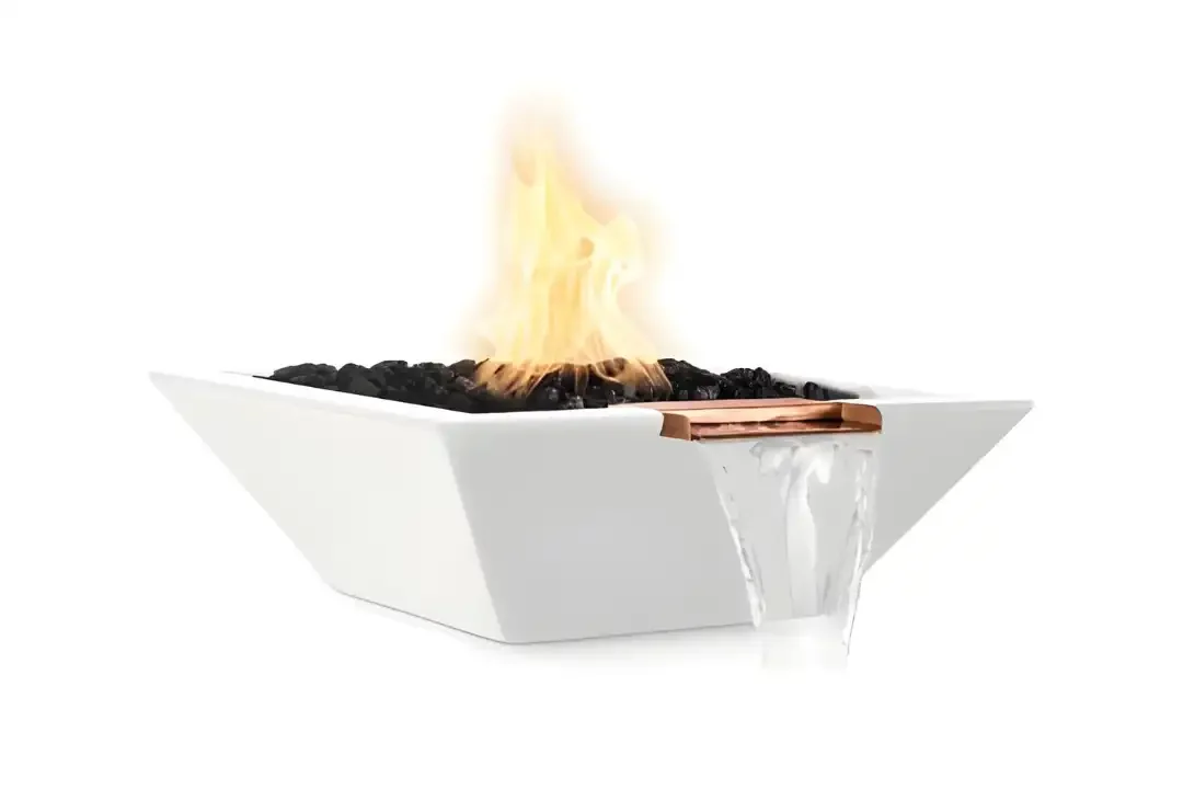 24" The Outdoor Plus Maya Fire & Water Bowl-Limestone