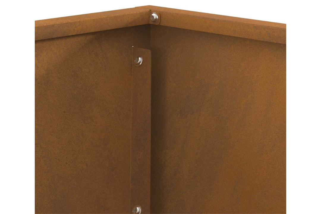 Sleek Fire Pit Square 60 x 60 x 35 cm in Rusty Brown Weathering Steel