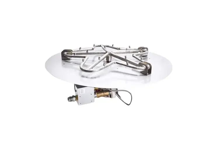 HPC Round Flat Fire Pit Insert Electronic Ignition On Off Torpedo Burner