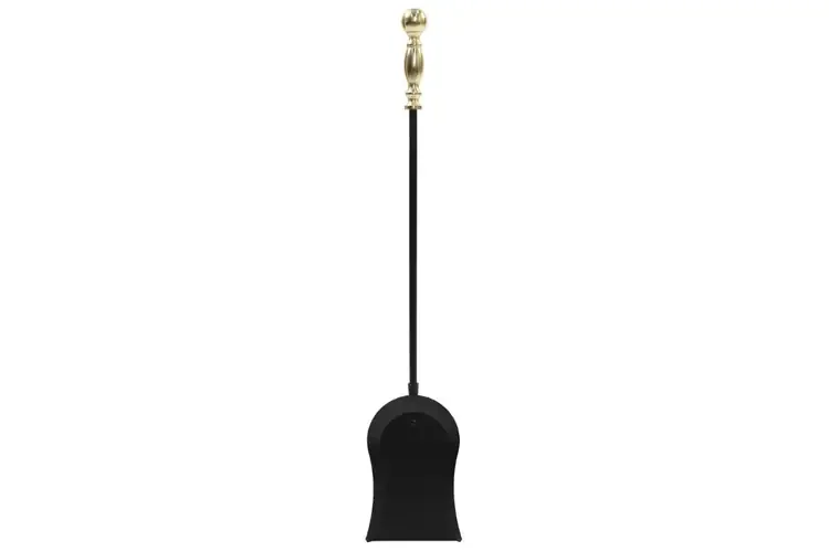Sutton Fireplace Tool Set Shovel in Polished Brass and Black Powder Coated Finish