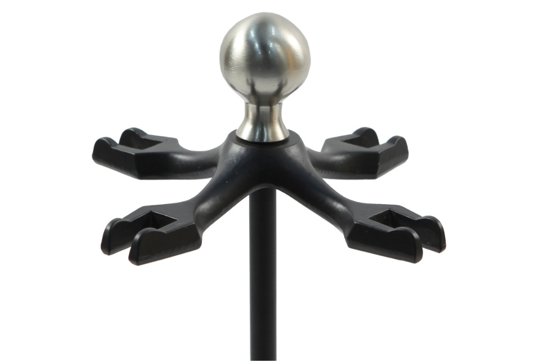 Paxton 4-Piece Mini Fireplace Tool Set in Black and Satin Nickel – Cast Iron with Decorative Handles
