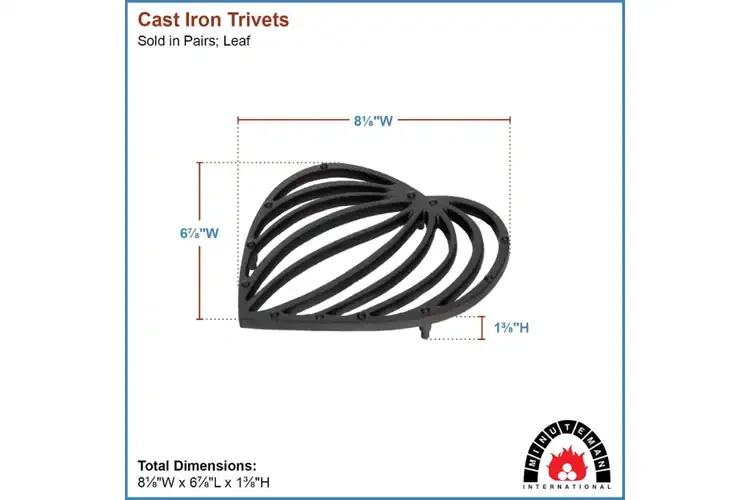 Leaf Wrought Iron Trivets – Set of 2, Cast Iron, Decorative, Heat-Resistant Specifications