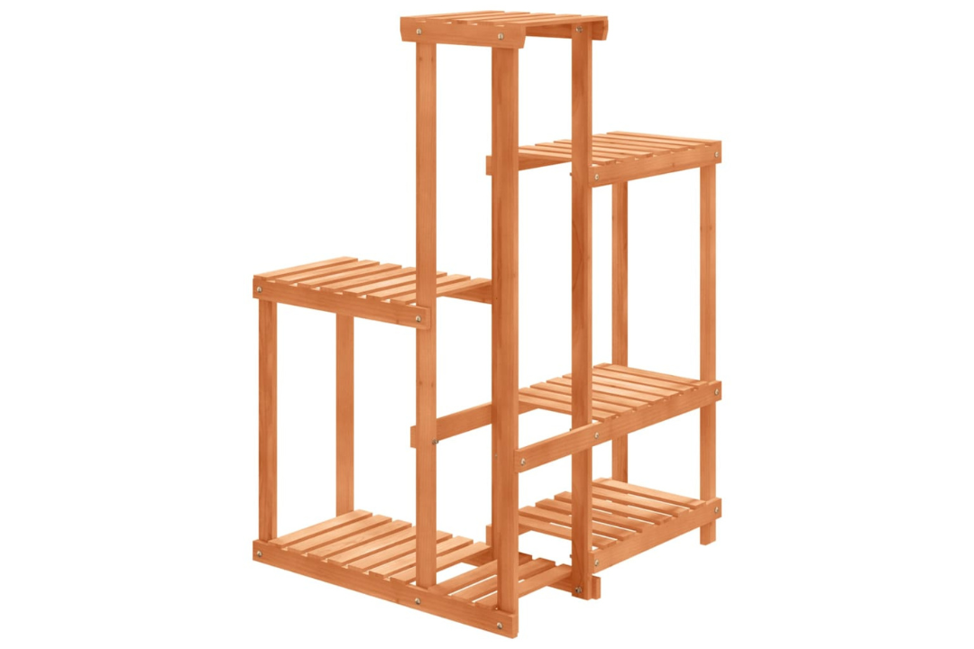 Stylish Solid Wood Fir Flower Stand 62.5 x 61.5 x 101.5 cm in Light Brown
