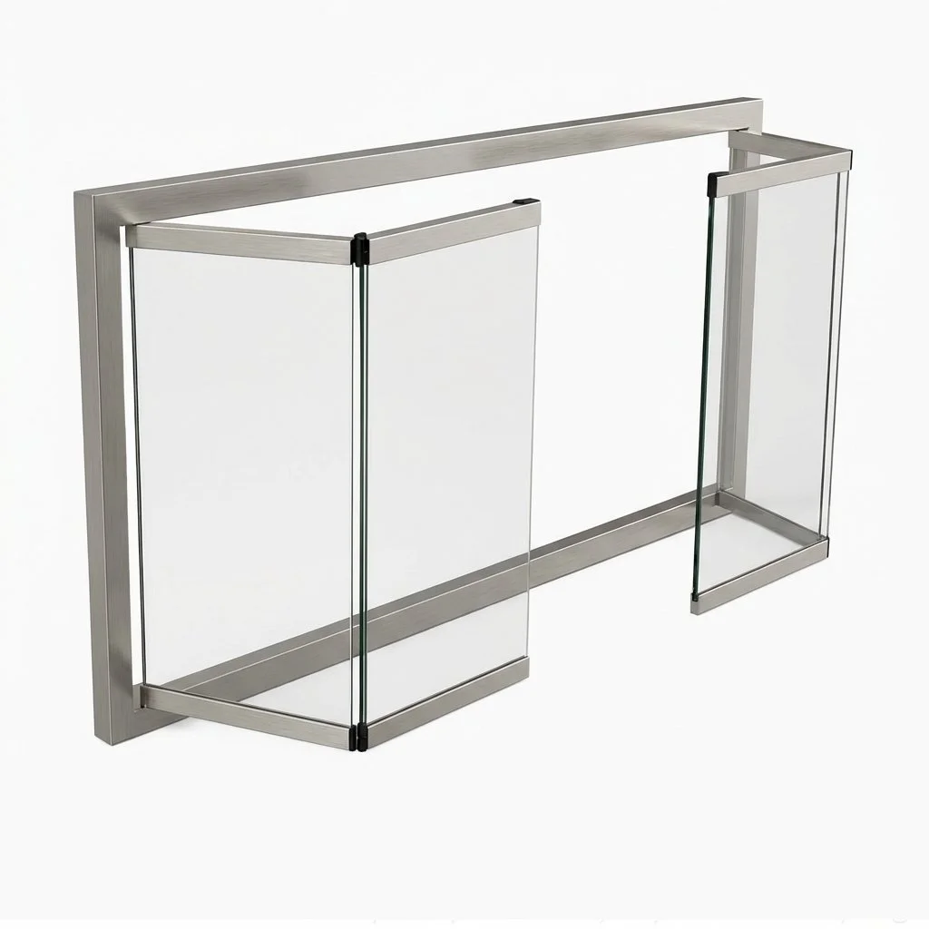 Custom-Size Brushed Satin Nickel Prefab Fireplace Door (Inside Fit)