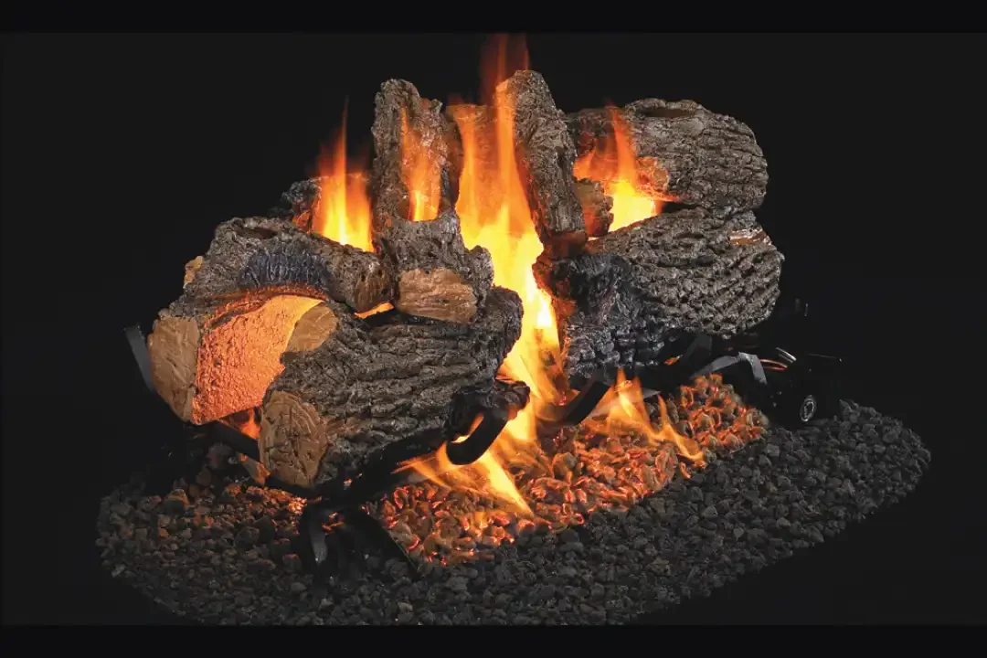 Real Fyre Charred Oak See-Thru Gas Log 18" Set with Burner