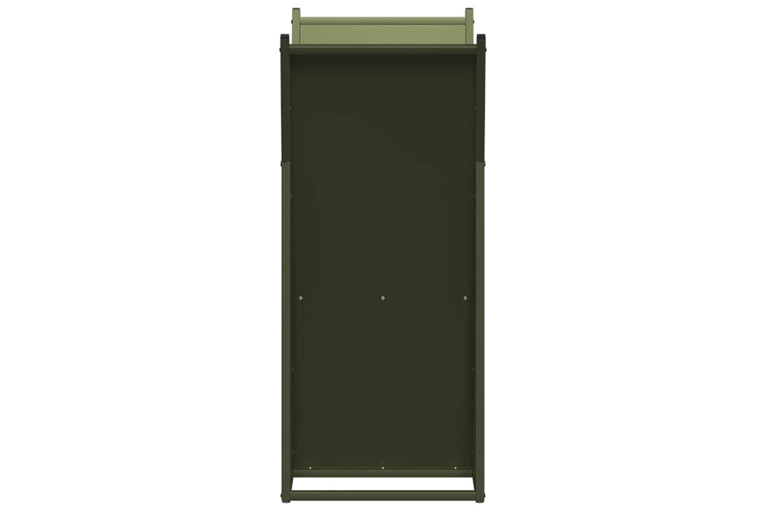 Earthy Firewood Rack 69.5 x 35 x 81 cm in Olive Green Made of Cold-Rolled Steel