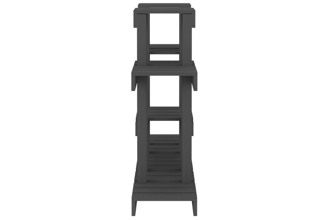 Weather-Resistant Plant Stand Multi-Tier Shelf for Indoor & Outdoor Plants 104.5x25x77.5 cm Made of Solid Wood Pine in Gray